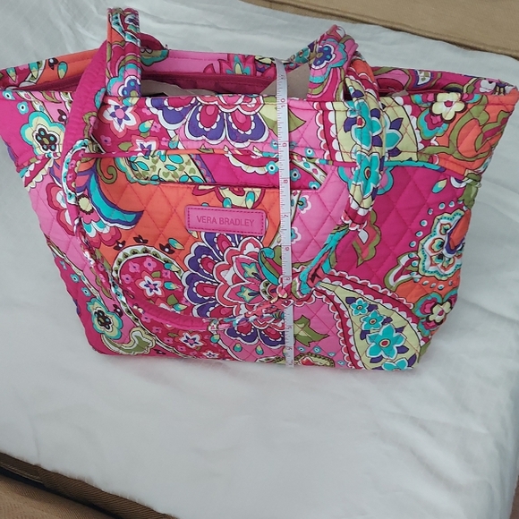 Vera Bradley Handbags - Vera Bradley Hot Pink Multicolor Paisley Quilted Tote